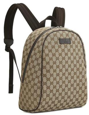 Gucci Top Handle Bag Backpack Logo Travel Monogram Beige Brown GG