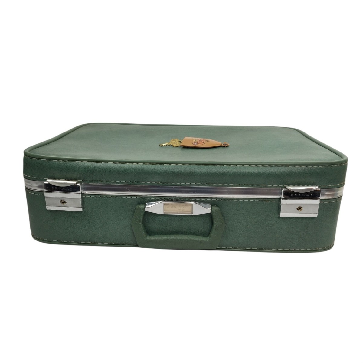 VINTAGE 1950's Skyway Brand Suitcase Gree 21