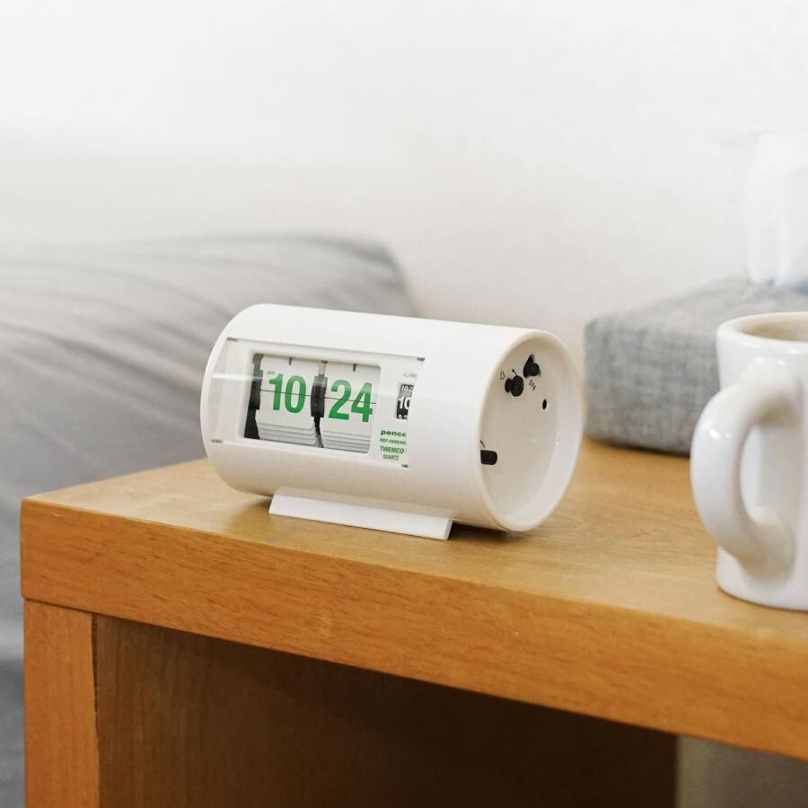 TWEMCO PENCO desk Flip clock AP-28 JF064 White W Analog Nostalgic