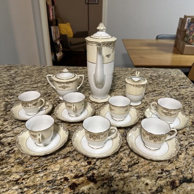 VGT Noritake Morimura Nippon Tea Set – Gold & White 17 Pieces Hand