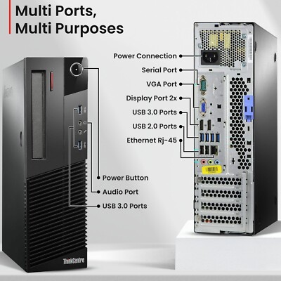 Lenovo ThinkCentre M82 Desktop Computer Intel i5-3rd 16GB 1TB Wi