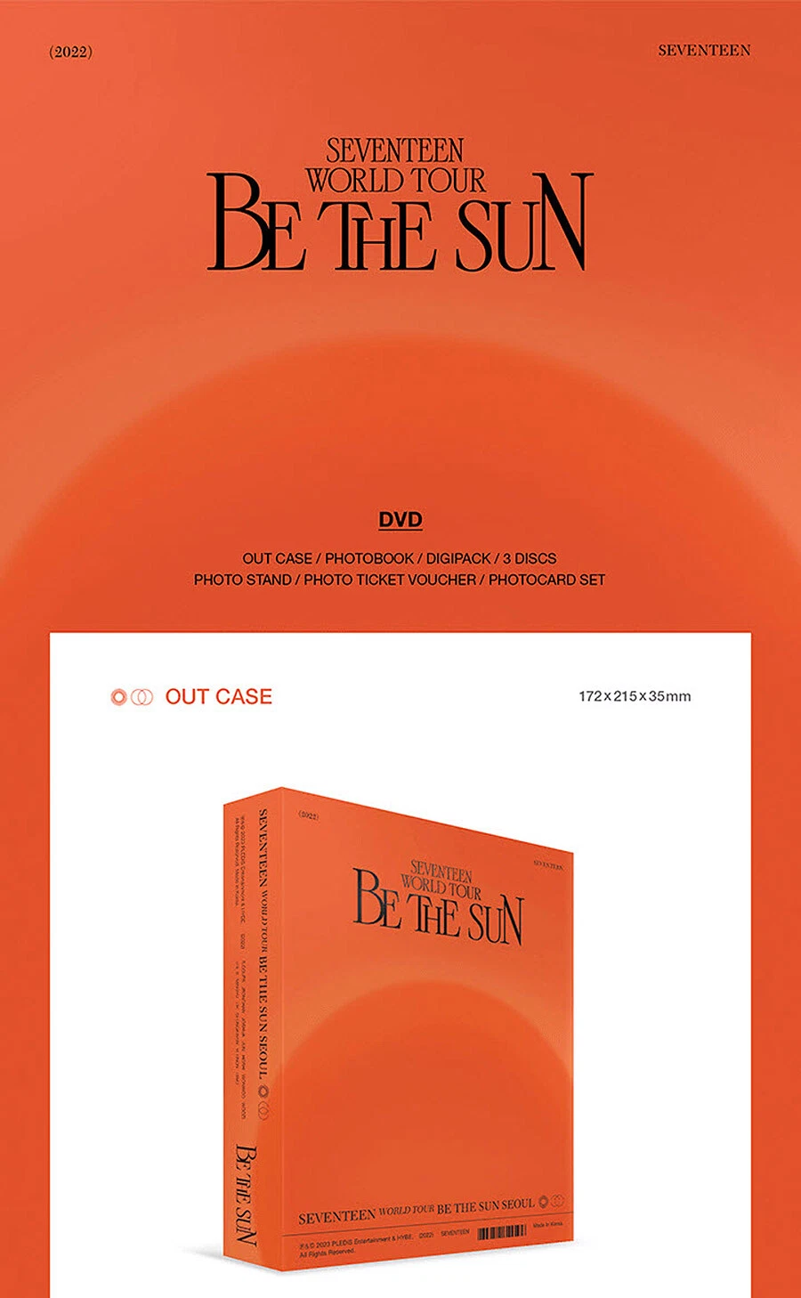 SEVENTEEN WORLD TOUR [BE THE SUN] SEOUL [DVD/DIGITAL CODE/DIARY]+