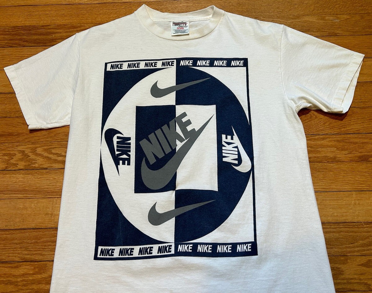 Vtg 90s Nike Bootleg Big Print Single Stitch Oneita T-Shirt Size M