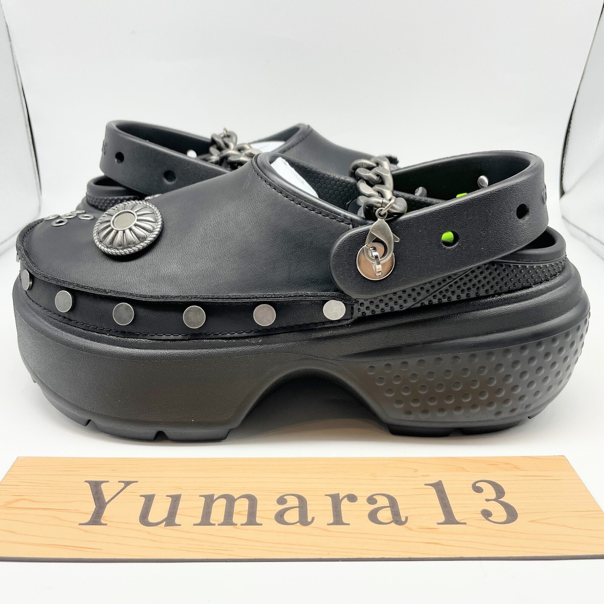 atmos pink Exclusive Crocs Stomp Embellished Clog Black 210688-001