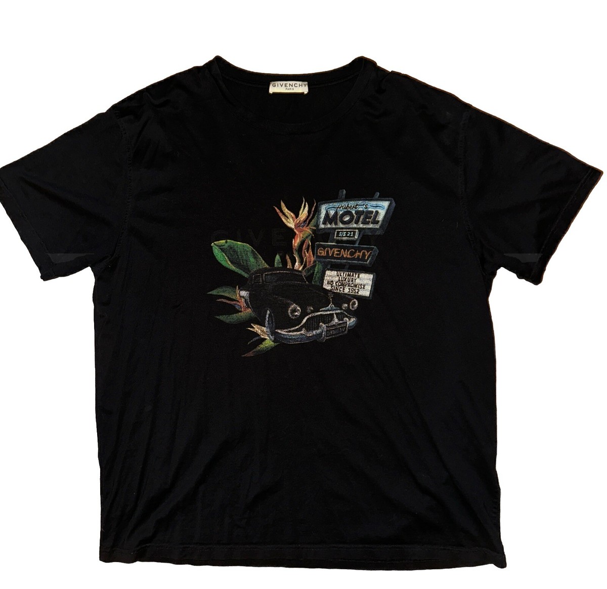 Givenchy T-Shirt Motel Car Design Classic Fit Short Sleeve Black