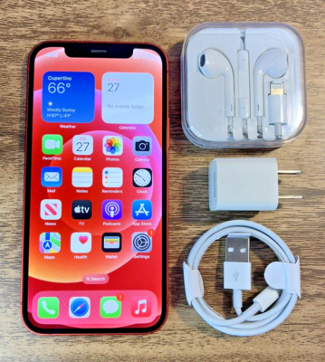 Apple iPhone 12 - 64GB - Red - Sprint/T-Mobile Locked - Good