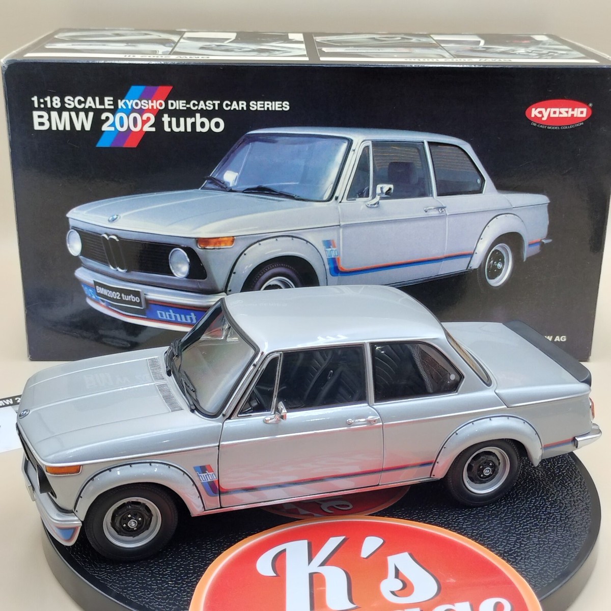 Kyosho 1/18 BMW 2002 turbo 1973 silver Diecast model Japanese