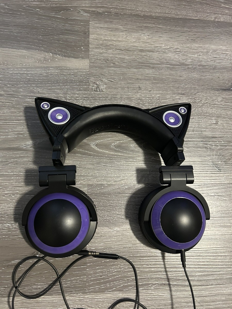 Brookstone Wired Cat Ear Headphones Purple TESTED | eBay