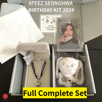 ATEEZ SEONGHWA NECKLACE BIRTHDAY KIT 2024 HBD MD Photocard Plush