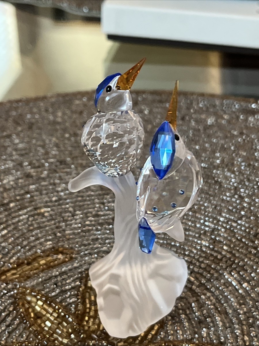 スワロフスキー カワセミ 貴重な廃盤Malachite Kingfishers