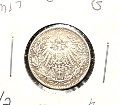 1917A 1918D ドイツ銀貨 2枚セット 古銭 1/2 Mark 1917A 1918D ドイツ