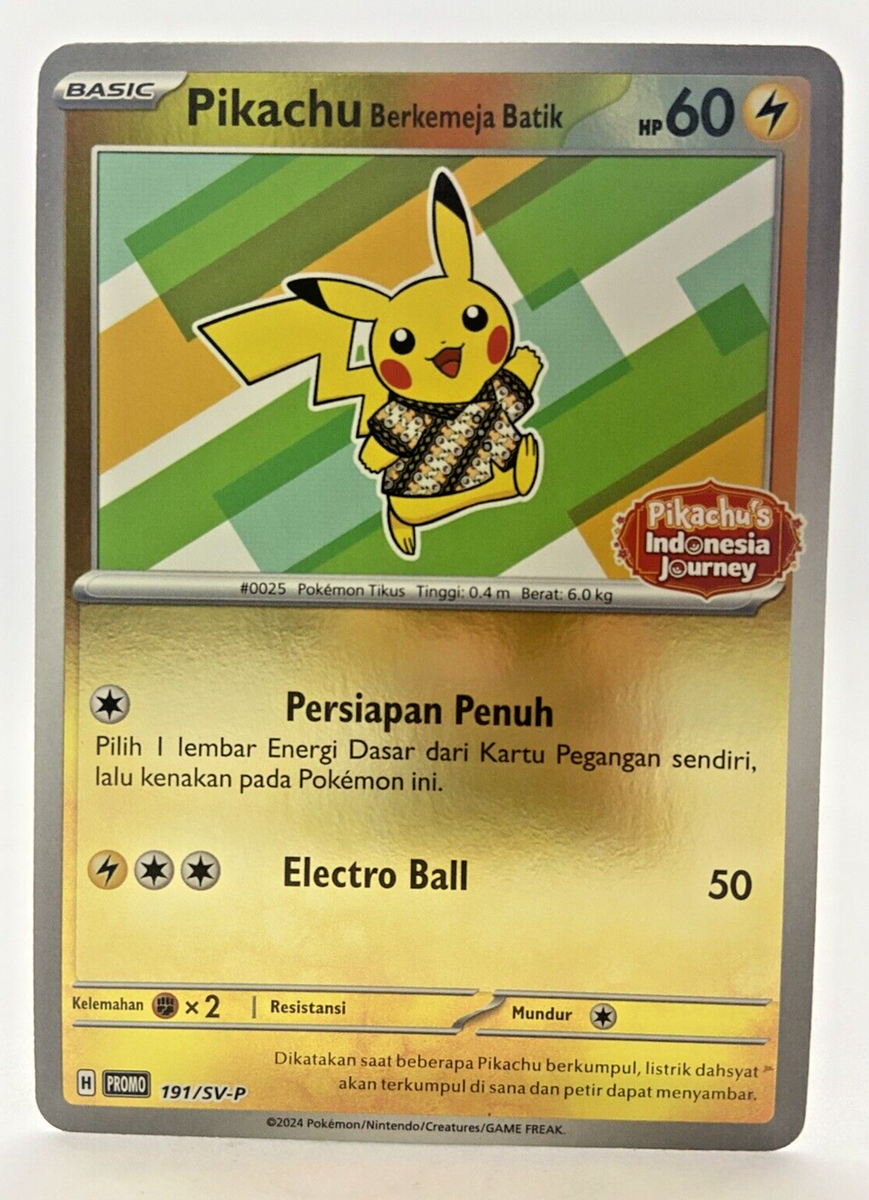 Special Pokemon TCG Indonesia Pikachu Berkemeja Batik Reverse Holo