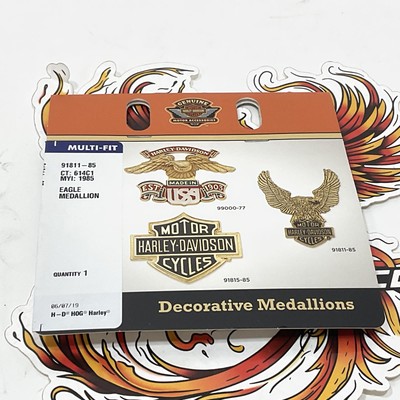 NEW Genuine Harley Self Adhesive Gold Eagle Medallion Badge Emblem
