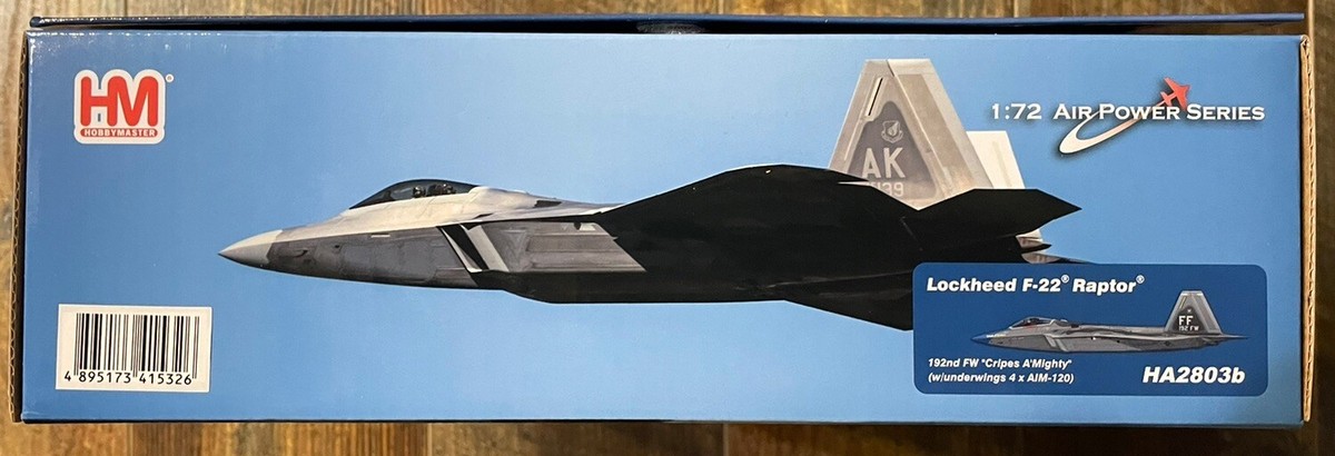 NEW HOBBY MASTER 1:72 scale LOCKHEED F-22 RAPTOR, 192nd FW