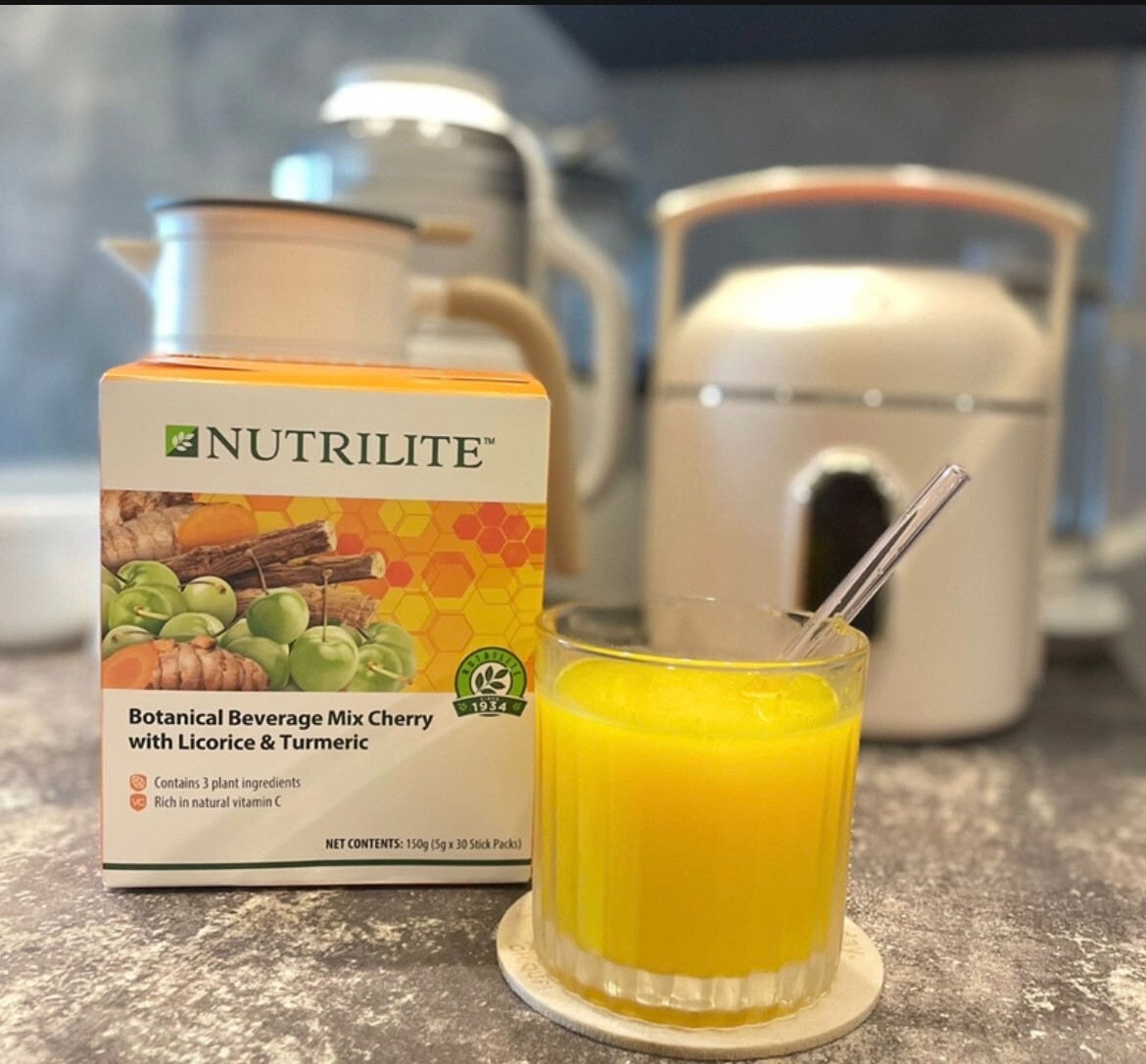 30 Stick AMWAY NUTRILITE Botanical Beverage Mix Cherry with