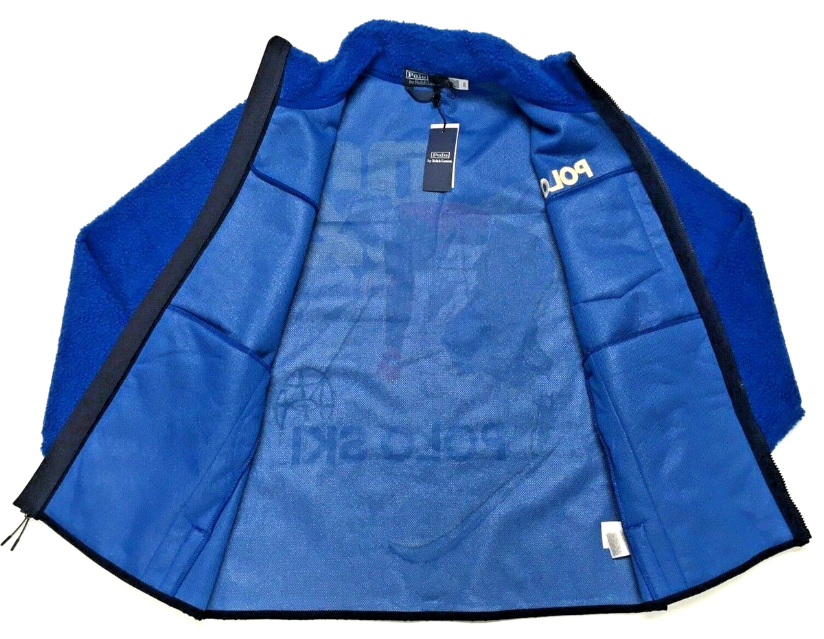 Polo Ralph Lauren VTG 90s Retro Ski 92 Sherpa Fur Fleece Jacket Hi