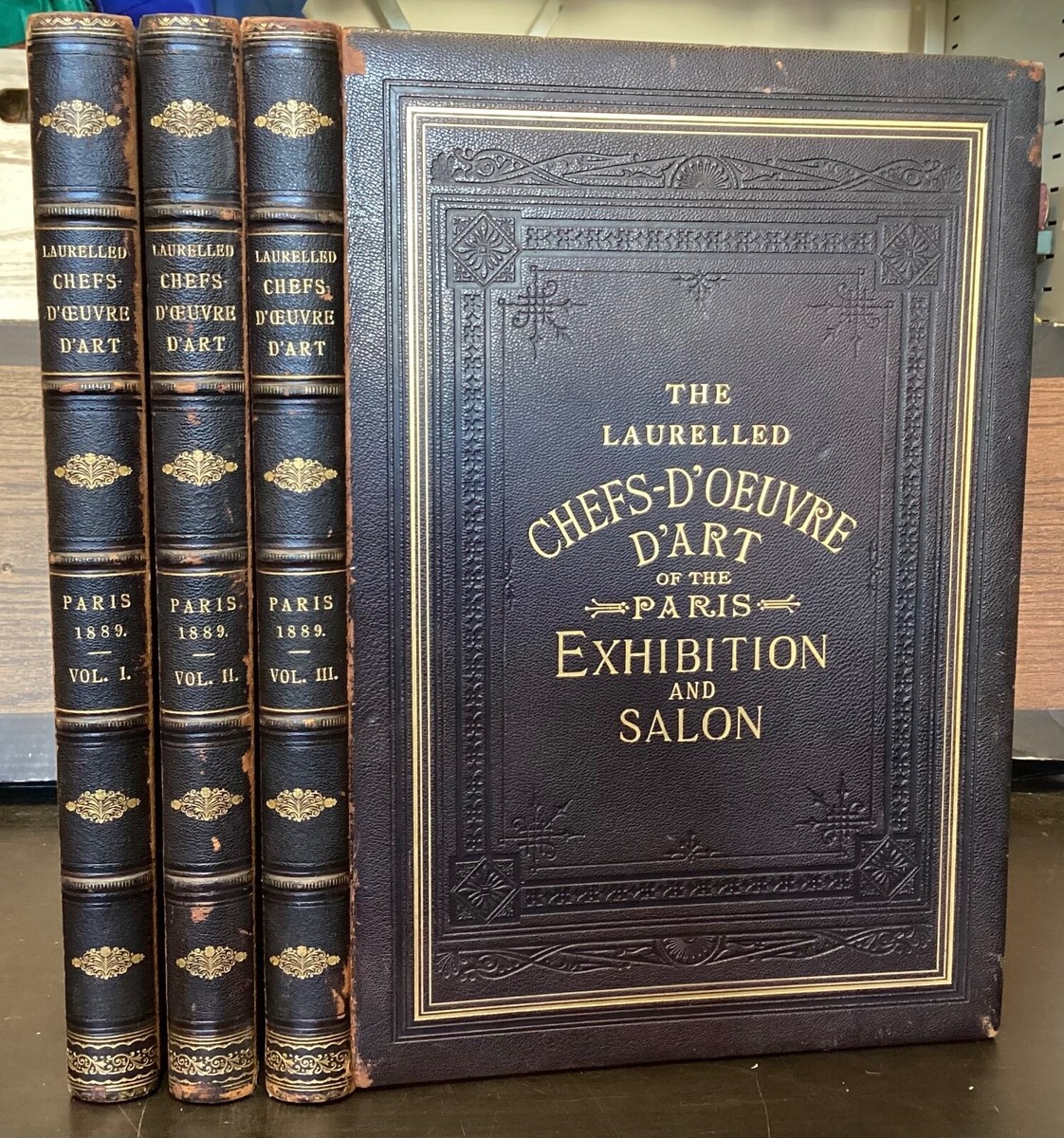 1889 Laurelled Chefs-D'Oeuvre D'Art Paris Exhibition Fine Binding