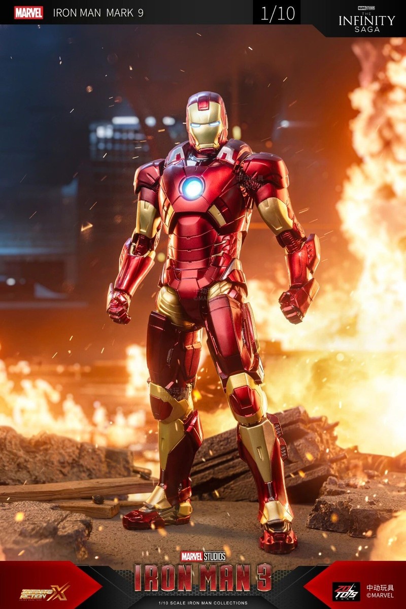 New ZD Toys IRON MAN MARK 9 MK IX 1/10 Action Figure Iron man 3 | eBay