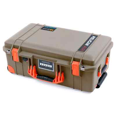 Dark Desert Tan & Orange Pelican 1535 Air case. Empty Orange