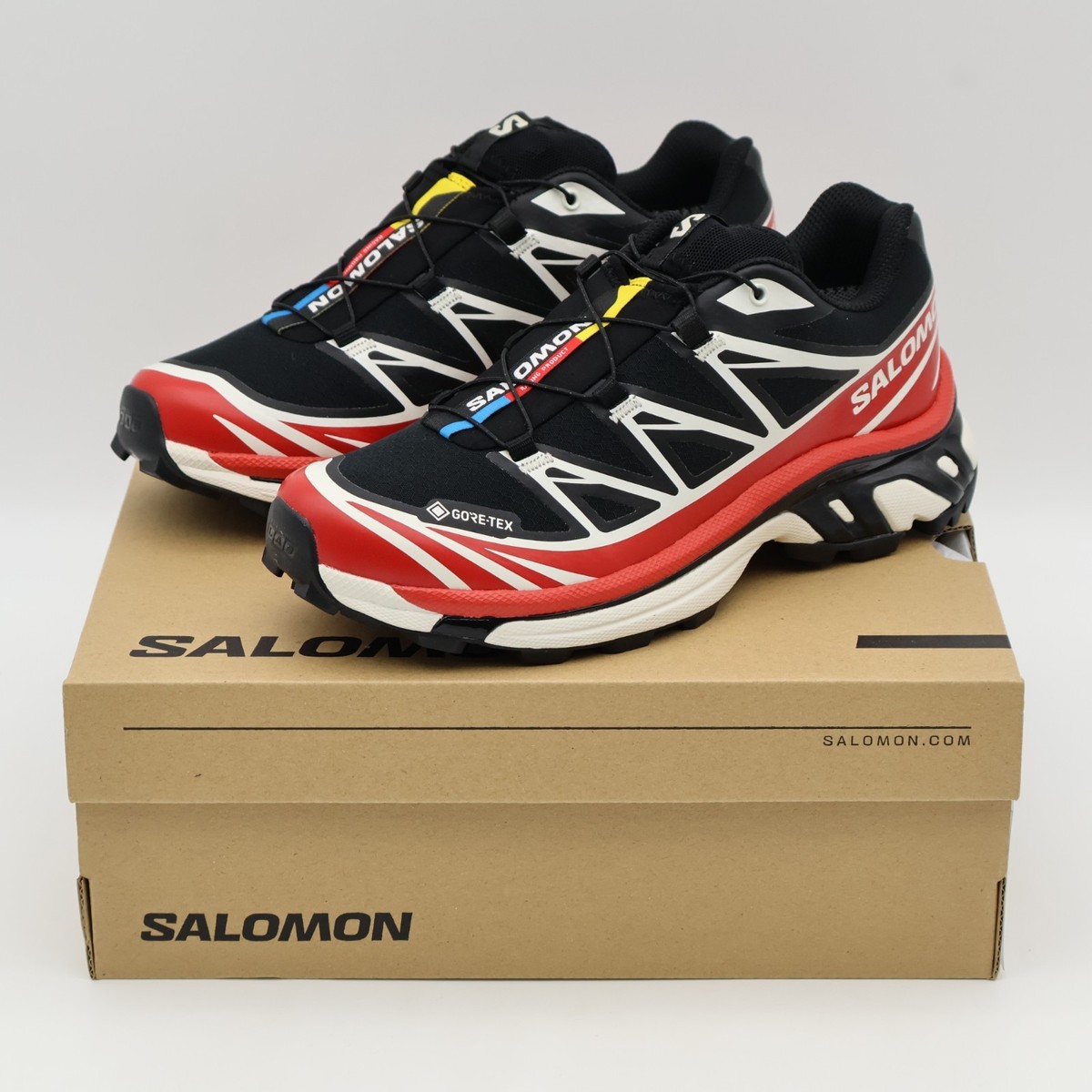 L47974900 Salomon XT-6 GORE-TEX Black Flame Scarlet Vanilla Ice