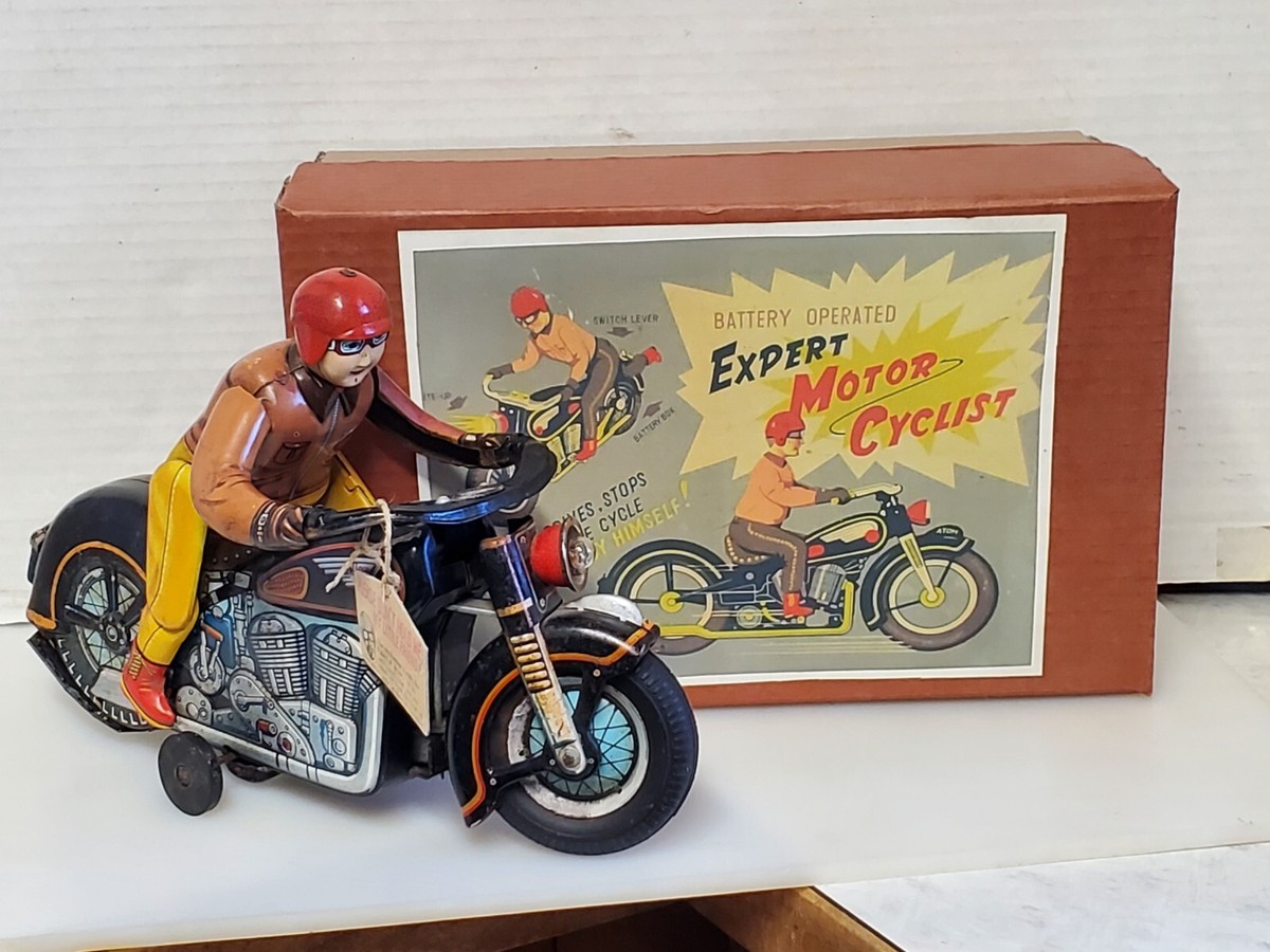 VINTAGE TOY 1950s MOTORCYCLE TIN LITHO BATTERY OP. T.M. JAPAN