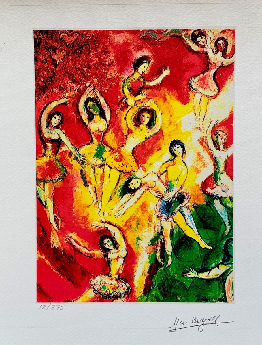 Marc Chagall リトグラフ額装作品 QW4416 Marc Chagall リトグラフ額装