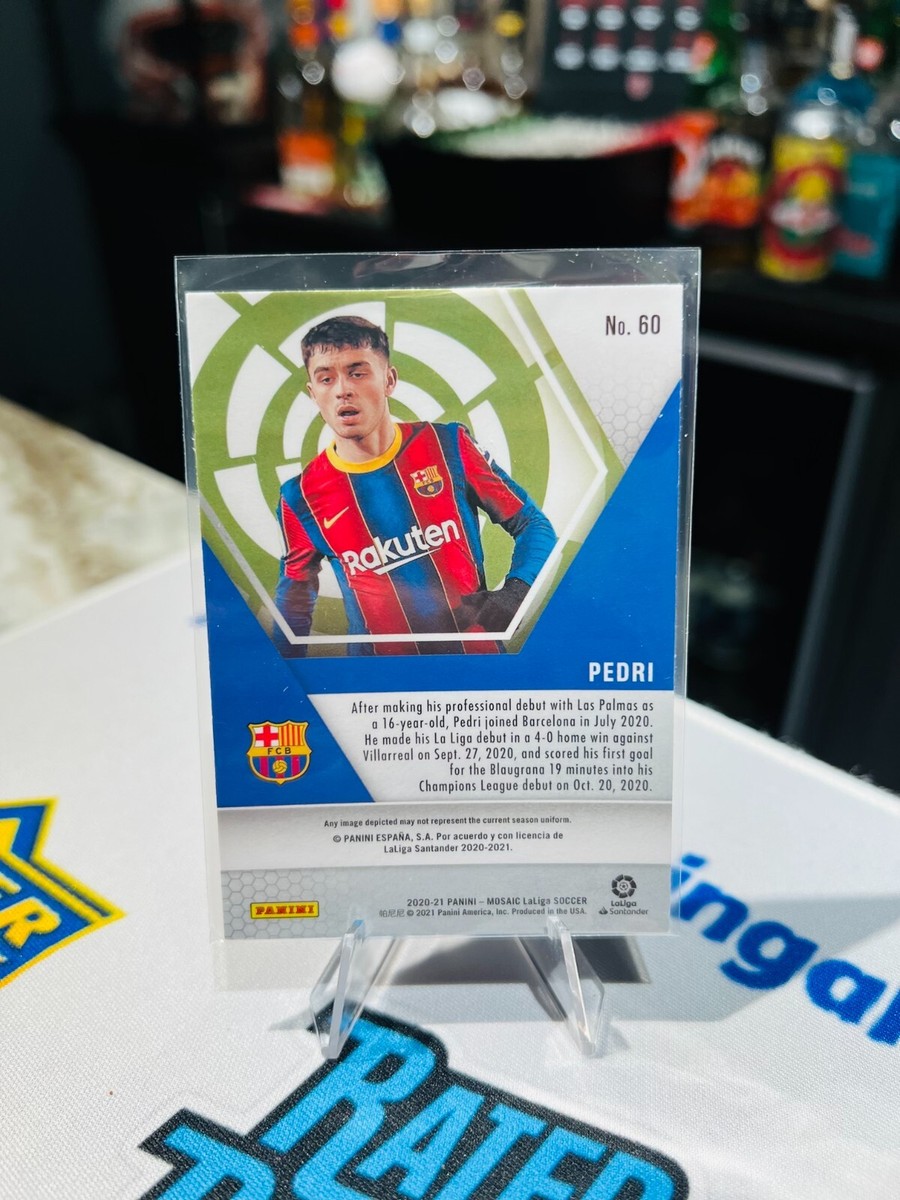 Pedri 2020-21 Panini Mosaic La Liga Soccer #60 Rookie RC Base