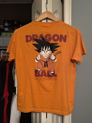 RARE Vintage 90's Dragon Ball Son Of Goku T Shirt Medium Orange