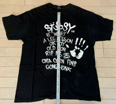2006 Vintage Stussy x KAWS Graffiti World Tour Black White T-shirt