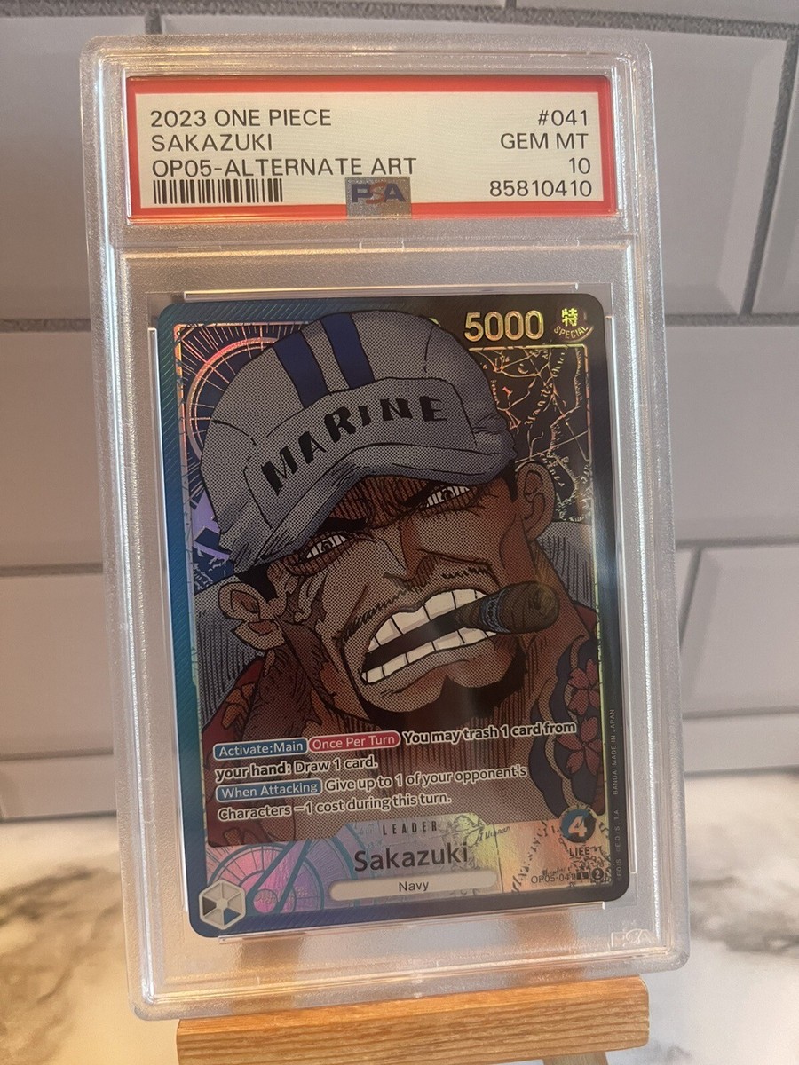 PSA 10 ENGLISH OP05-041 Sakazuki Leader ALT ART AWAKENING OF NEW