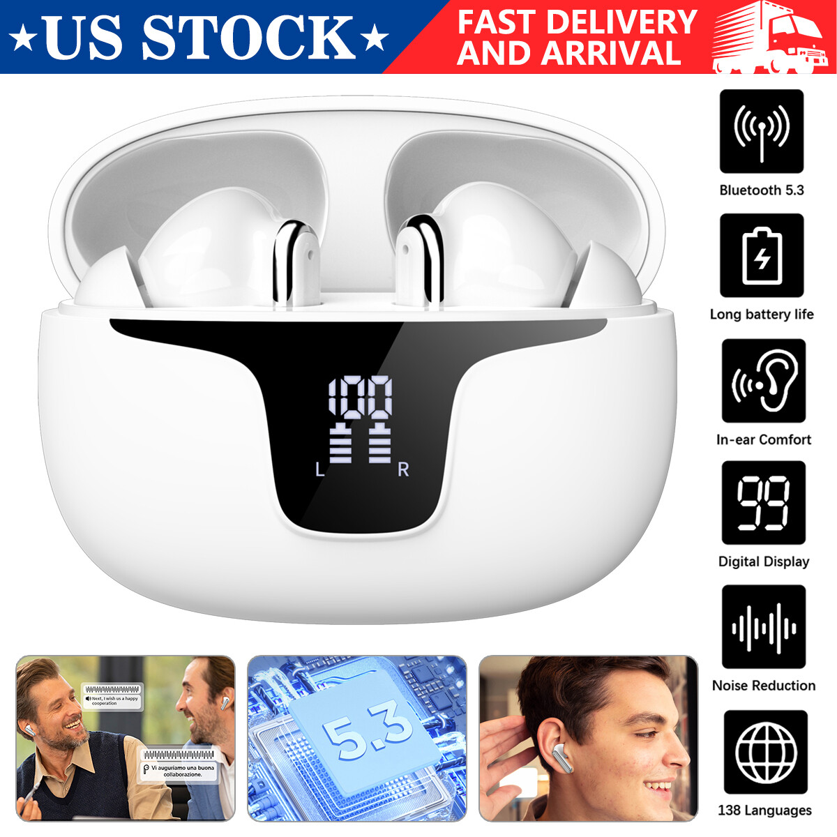 VTrans 7days AI 翻訳イヤフォン Amazon.co.jp: Chamequinho イヤホン