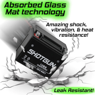 Shotgun AGM Battery Fits Kawasaki ZX600-E, F Ninja ZX-6, 6R 1993