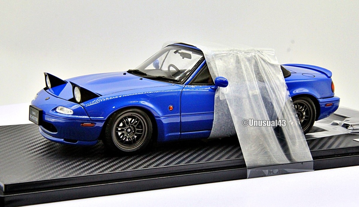 1/18 Ignition Model Mazda Mx-5 Eunos Roadster (NA) Blue. / Autoart