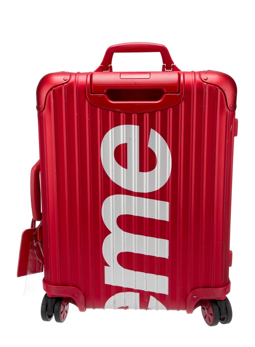 Supreme x Rimowa Topas Multiwheel Suitcase 45L Red 22 x 17.7 x 9.8
