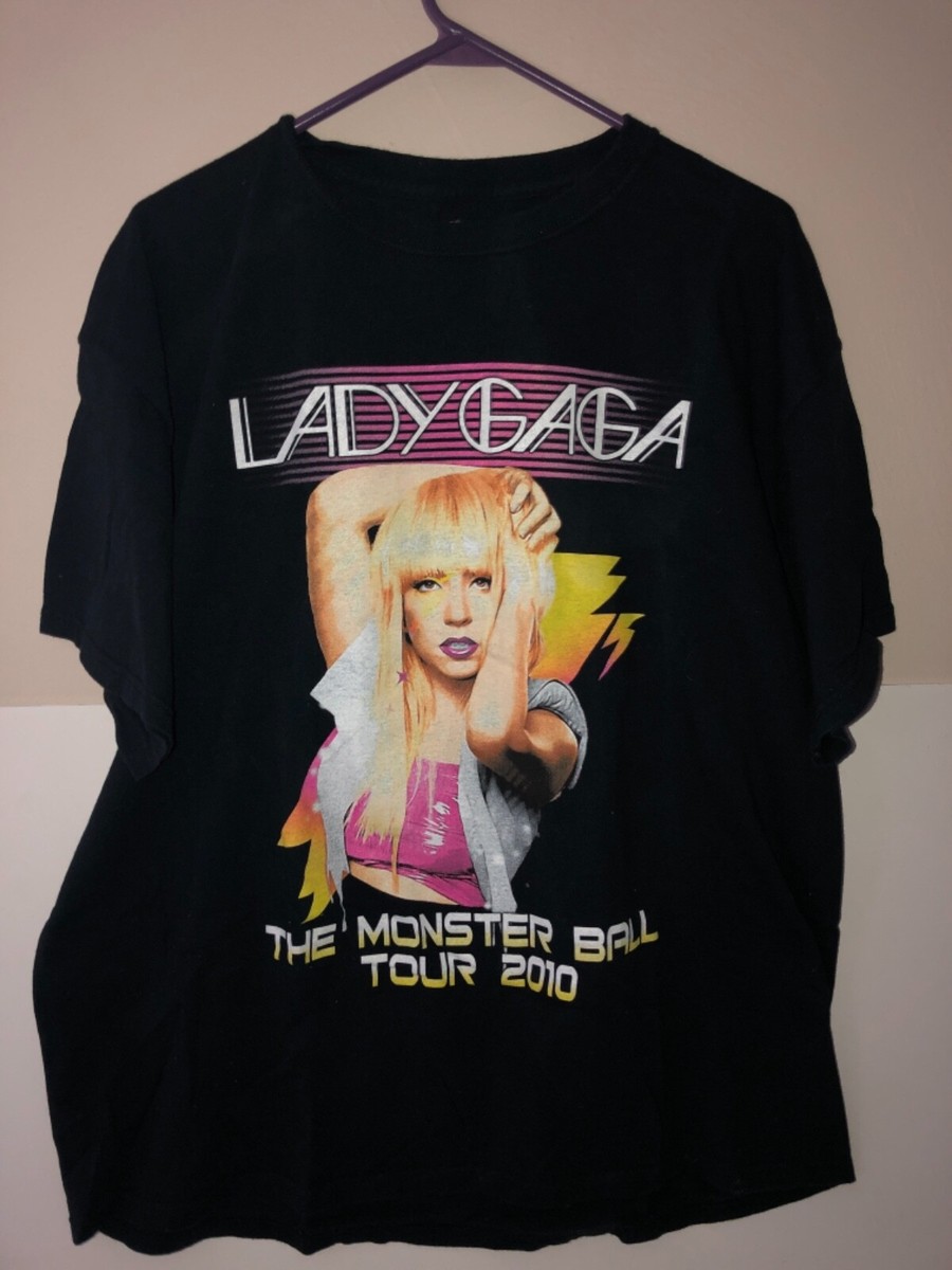 LADY GAGA 2010 the monster ball concert tour shirt sz xl 2 sided
