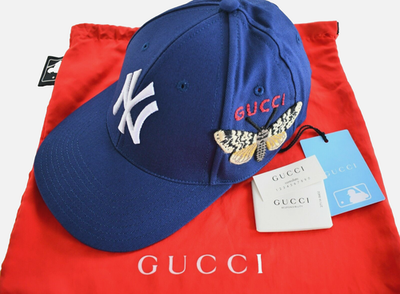 NYヤンキース×GUCCI 蝶刺繍キャップ 🆕️Authentic GUCCI NY YANKEES