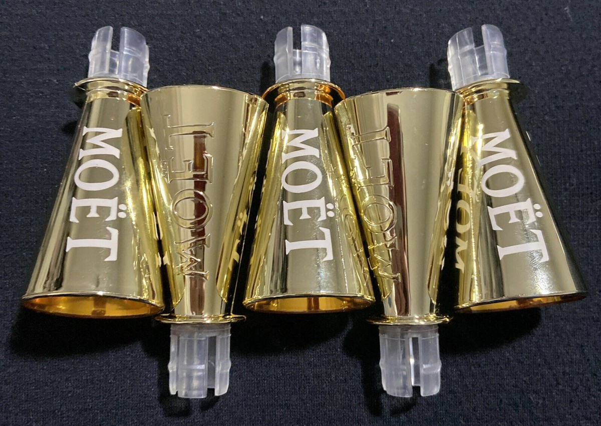 MOET CHANDON CHAMPAGNE GOLDEN SIPPERS FOR MINI SPLIT BOTTLES x 5