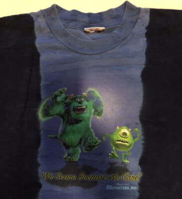 Vtg Monsters Inc. T-shirt Disnep Pixar Tie-dye Rare Kids Med. | eBay