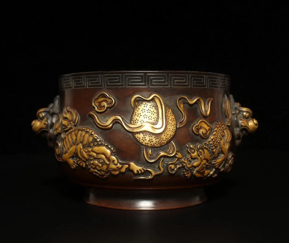 宣德年製 純銅 香炉 銅製品 銅器 稀少珍品 中国 香炉/香器『高岡銅器