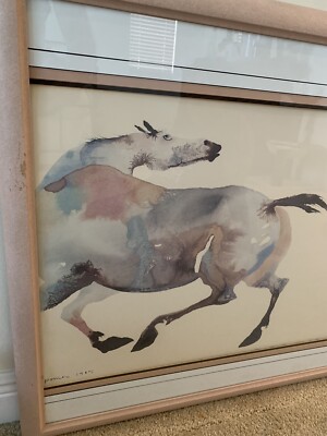 水墨画 Carol Grigg キャロルグリッグ PAINTED PONY 額縁 水墨画 Carol
