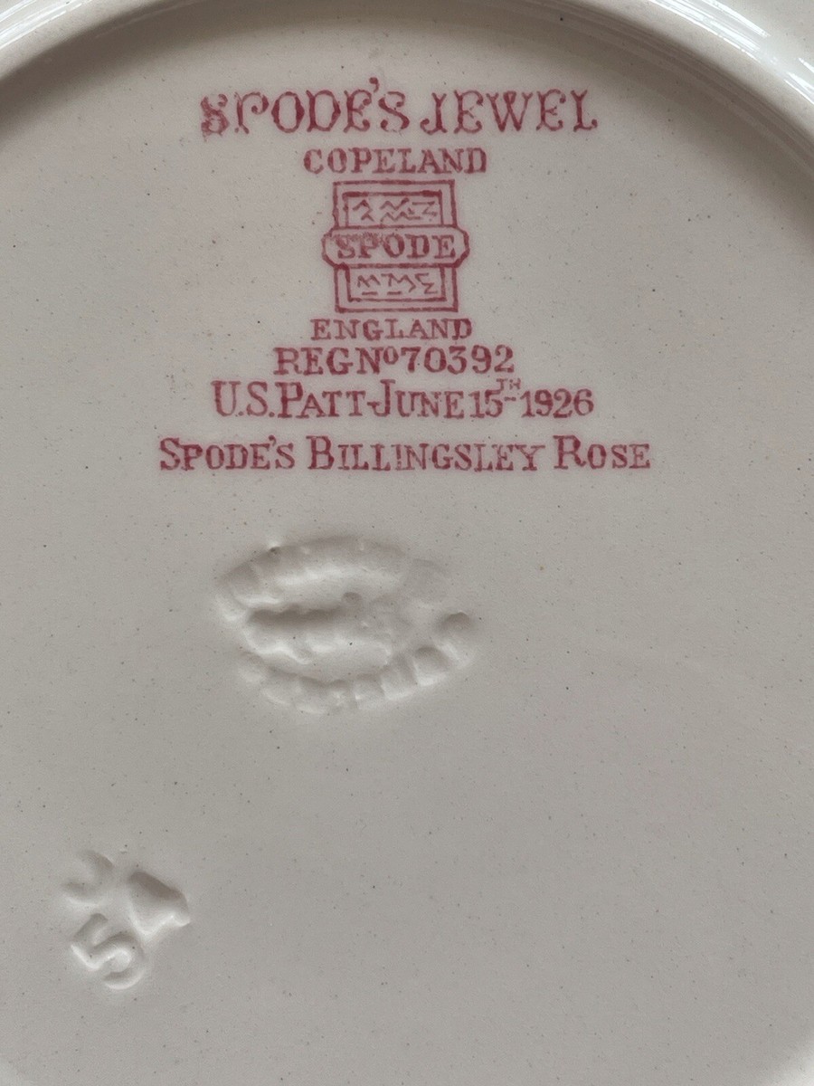 SPODE'S JEWEL COPELAND Spode's Billingsley Rose 6 1/4”. Made In