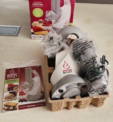 MAGIC BULLET DESSERT BULLET BLENDER - WHITE / GRAY - NEW - OPEN