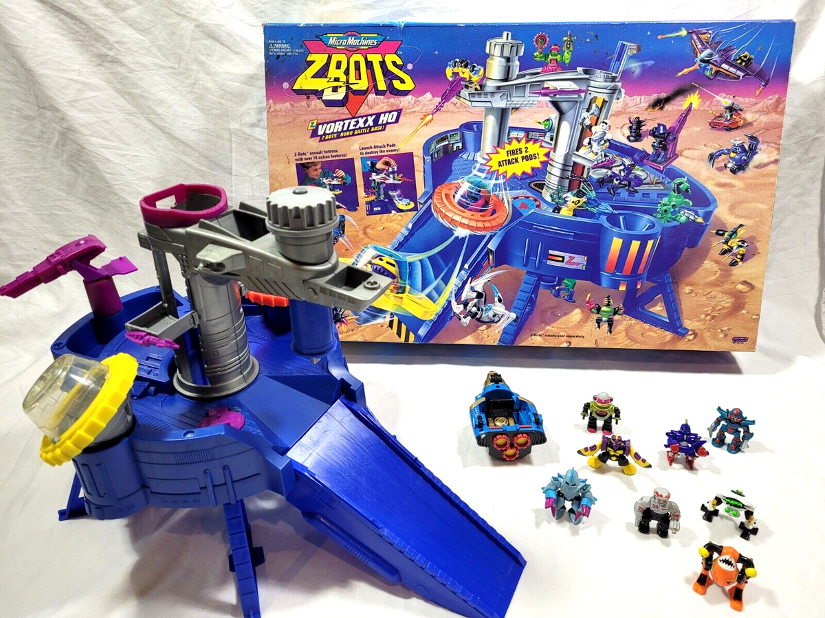 MICRO MACHINES ZBOTS Vortexx HQ Robo Battle Base+8 Bots+X-Kavator
