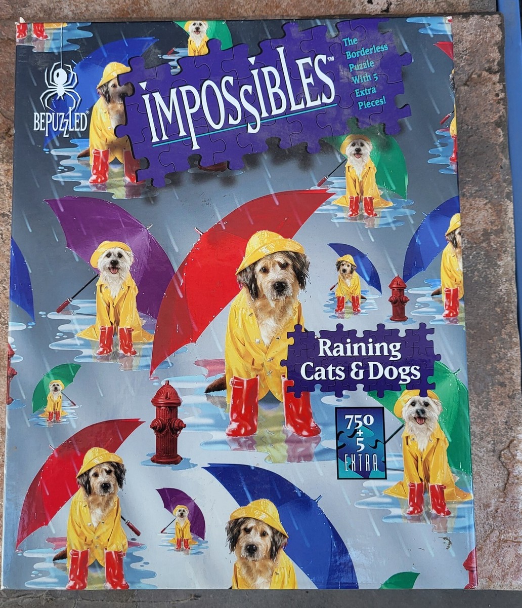 Bepuzzled Impossibles Raining Cats and Dog 750 pieces plus 5