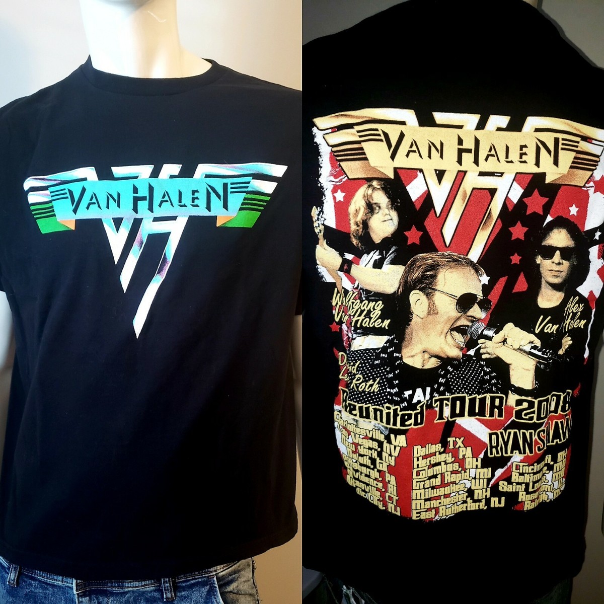 Large Van Halen 2008 Reunited Tour T-shirt Wolfgang David Lee Roth