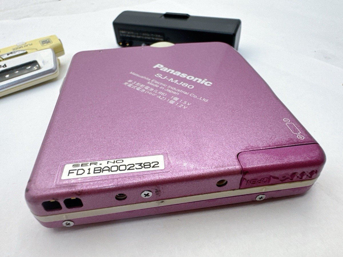 Panasonic SJ-MJ80 Portable MiniDisc MD Player Pink Japan Vintage w