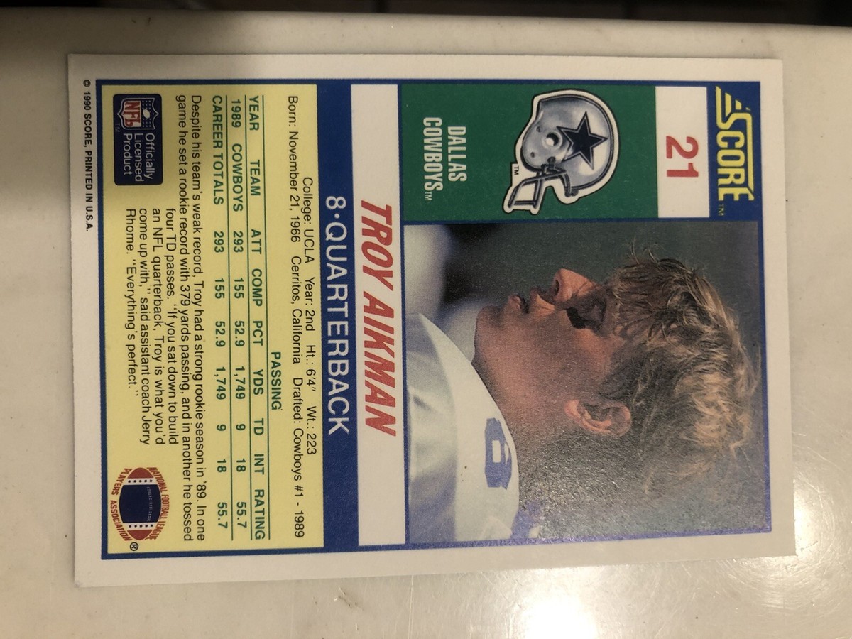 1990 Score Troy Aikman #21 Football Card | eBay