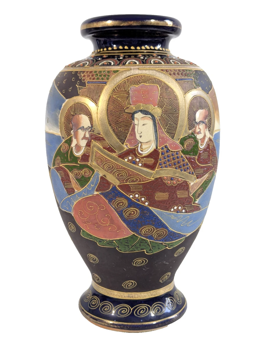 陶瓷多色老式原版古董日本花瓶| eBay