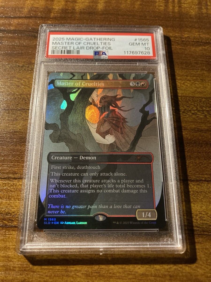 MTG✨MASTER OF CRUELTIES Brdless/Ext Art FOIL✨SLD Tragic Romance