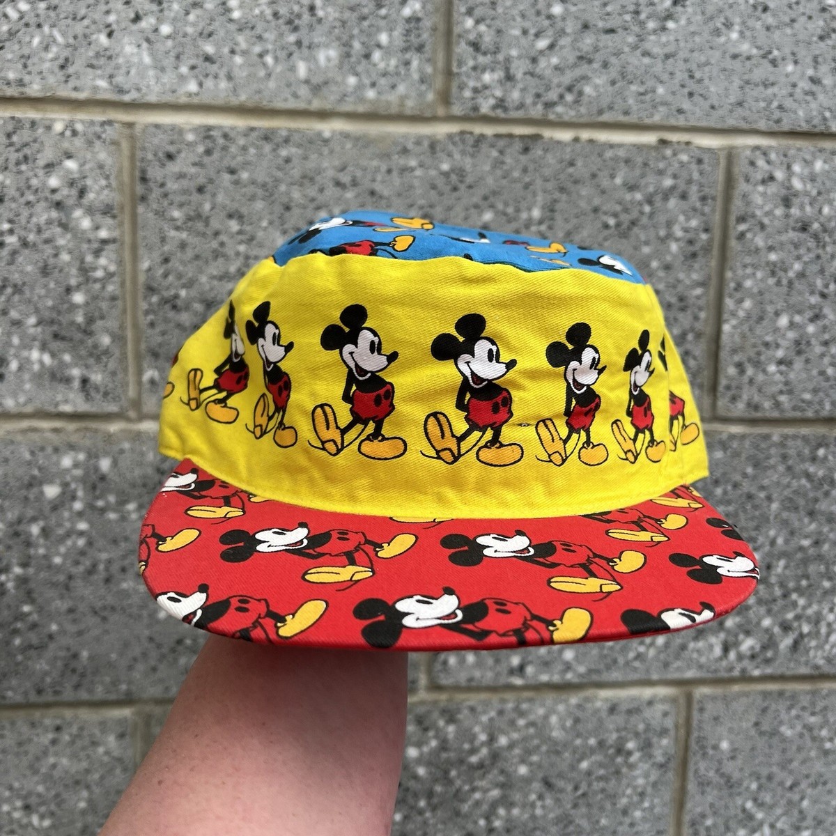 Mickey Mouse Walt Disney Vintage 80s Multicolor Painters Hat Cap